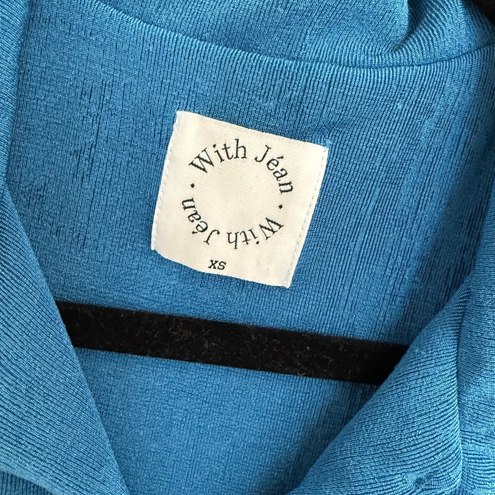 With Jean Blue Button-Up Collared Top - Picture 2 of 3
